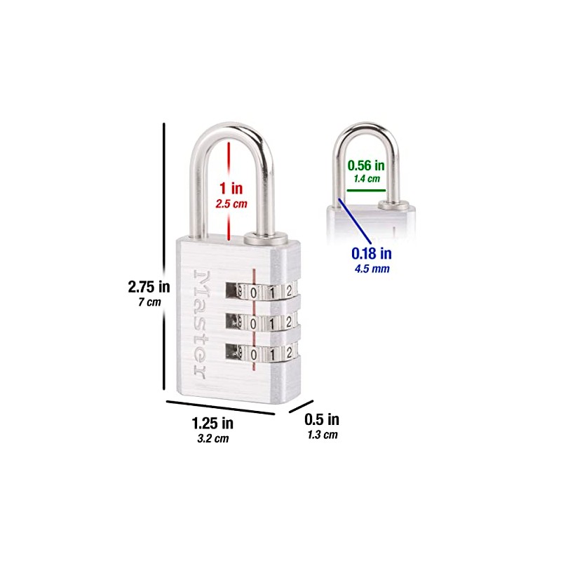 master lock equipaje Lock, 1-3/16 Inch, 1-3/16"