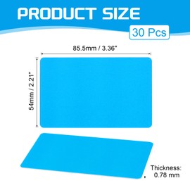 PATIKIL Blank PVC Cards, 30 Pack Inkjet Plastic ID Card CR80 30 MIL White Printable Business Cards, Waterproof Double Sided Printing for Photo ID Badge Inkjet Printers Frosted, Blue