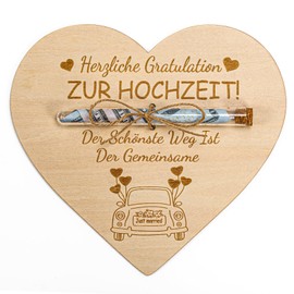 Geldgeschenk Hochzeit, Verpackung für Hochzeitsgeschenk Geld mit Reagenzglas, Holz Hochzeitskarte Geschenkkarte Verpackung,Geldgeschenke zur Hochzeits für Das Brautpaar (wedding)