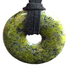 Steinfixx® - Premium Necklace with Epidot Gemstone Donut | Healing Stone | Gemstone | Chakra Stone, Crystal Gemstone Crystal gemstone epidot