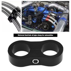 The Lord of the Tools 2PCS AN8 16mm Hose Separator Clamp Fuel Line Mounting Clamp Divider Hose Fitting Adapter for Fuel Hose Oil/Braking/Gas Pipeline Water Pipe Aluminum Alloy Black