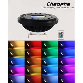 Cheopha Premium PAR36 LED Landscape Bulbs Heavy-Duty Aluminum vs Glass Bulbs, 16 Color Presets & 4 Color Changing Modes, IP67 All-Weather Spotlights Flood Lights 7W 12V Low Voltage for Patio/Driveway