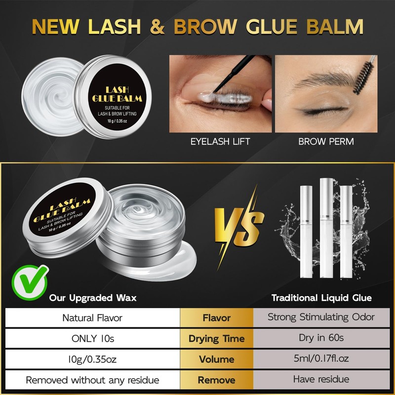 Lucoss 2025 Eyelash Lifting Set with Dyeing Brown and Black,