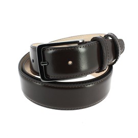 Tony & Paul. Classic Belt. Lazio, Leather. Dark brown leather. Plain. MADE IN ITALY., Brown, S