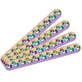Cute Kawaii Unicorns Pattern Double-Sided Nail File Emery Board Set 4 Pack