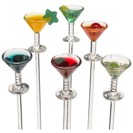 Acrylic Colorful Martini Picks Set of 6 MP-6-C/62-6745-21