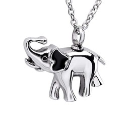 Elephant Cremation Urn Jewelry Stainless Steel Keepsake Waterproof Memorial Pendant
