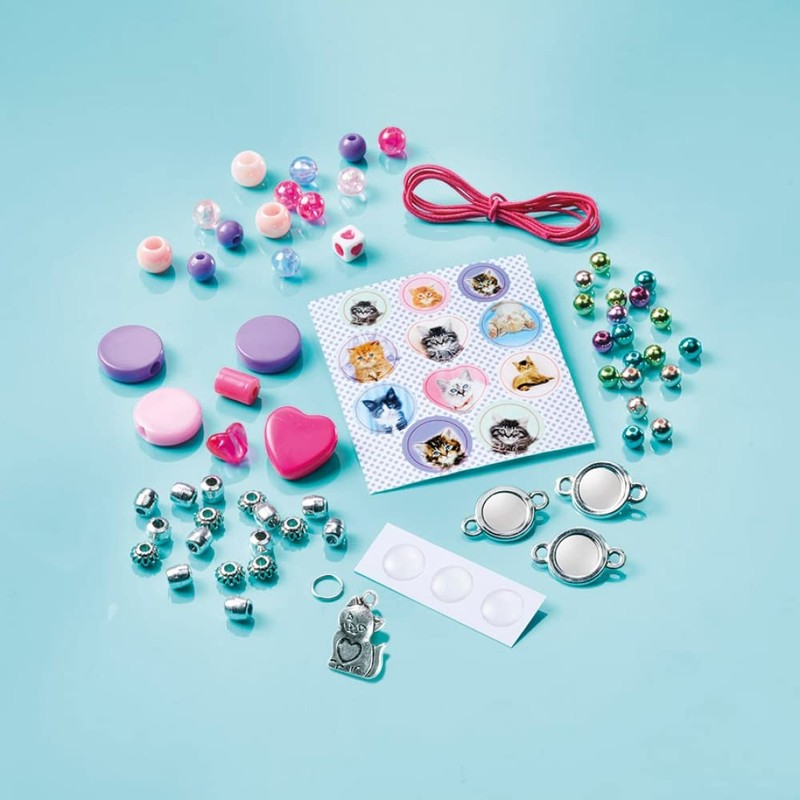 Totum Cutie-Cats Bastelset – Bunte Kätzchen Armbänder zum Selbstgestalten für