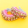 Dancing Bells Anklet Ghungroo with Colored Cushion Pad 2 Line