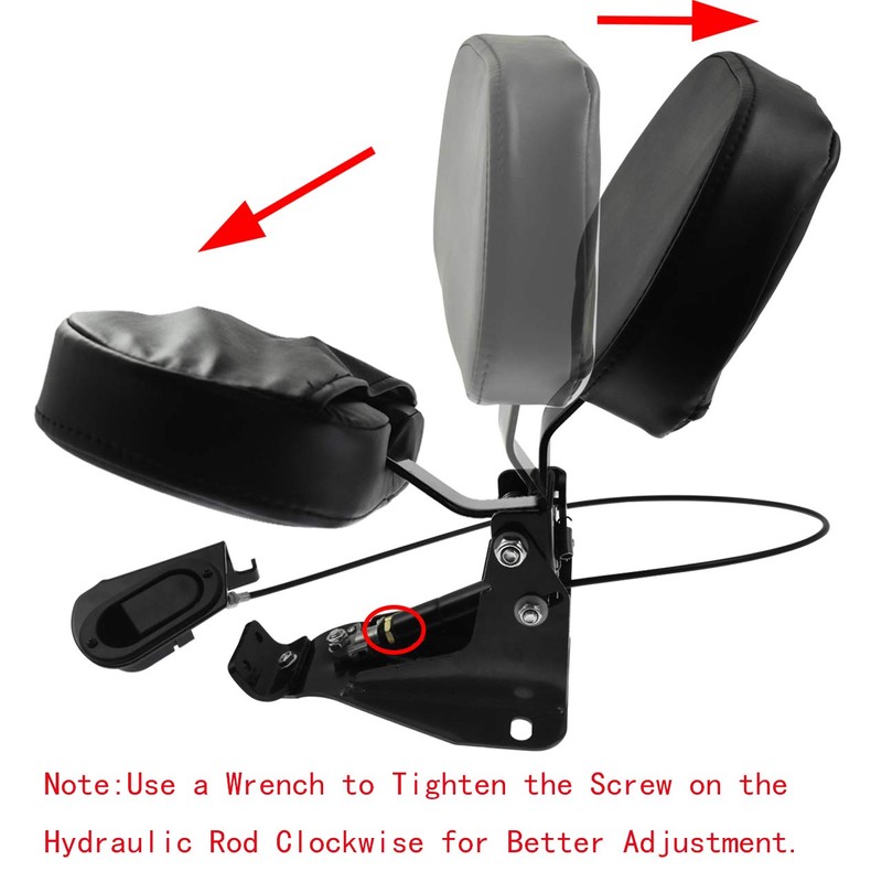 HDBUBALUS Motorcycle Adjustable Rider Backrest with Pad Foldable Driver Backrest