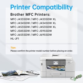 BINKSYLER LC406XL Ink Cartridges High Yield for Brother LC406 XL MFC-J4335DW MFC-J4535DW MFC-J4345DW MFC-J5855DW MFC-J6955DW Printer (BK/C/M/Y) 4 Pack