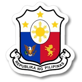 OwnTheAvenue Philippine Flag Sun And Stars Philippino Coat of Arms Vinyl Decal Stickers 4"