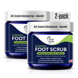Exfoliating Foot Scrub with Pumice Stone powder - Gentle Moisturizing Foot Scrub for Dry Skin - Cracked Heel Repair for Smooth, Soft Feet - Pedicure Foot Spa 2 Pack