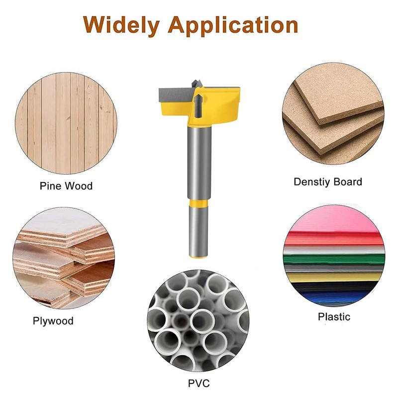 Meccion Carbide Forstner Drill Bit Wood Hole Cutter, Professional Woodworking