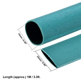 sourcing map Heat Shrink Tubing 25mm Flat Width 1m 2:1 Heat Shrink Tube Wire Wrap Green