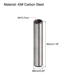 sourcing map M4 Internal Thread Dowel Pin 5pcs 6x30mm Chamfering Flat Carbon Steel Cylindrical Pin Bed Bookshelf Metal Devices Industrial Pins