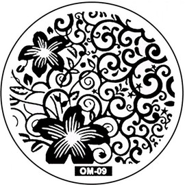 Om Art Stamping Plate – 09 Lily Vine Curlicue