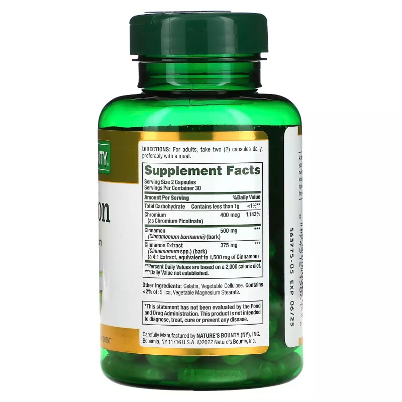 Nature’s Bounty 3 Pack Cinnamon 2000 mg + Chromium 180
