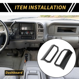 REPAIROCK 1 Set Dashboard Side Air Vent AC Outlet Cover Trim for Toyota Tacoma 2024 Dash Air Vent Cover Trims Carbon Fiber Pattern ABS Black