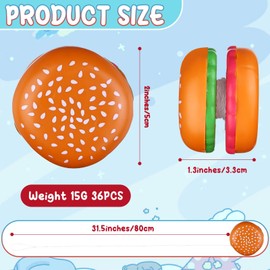 36 Pcs Hamburger Yo Yo Toys Bulk Plastic Auto Return Entertaining Beginner Yo-Yo with String for Kids Hamburger Yoyo Party Favors Holiday Goodie Bag Stuffers for Birthday Classroom Prizes