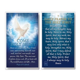 THE SAINTS COLLECTION Set of 20 Laminated Catholic Prayer Cards - Come Holy Spirit