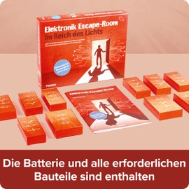 FRANZIS 67180 Escape Room: In the realm of light, solve 10 mysterious electronic puzzles, electronic escape fun (without soldering)