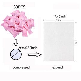 tianyamingyue 30 Pcs Compressed Towels Portable Mini Face Towels Reusable Coin Tissues for Outdoor Sports Home Beauty Candy Size Compressed Towel