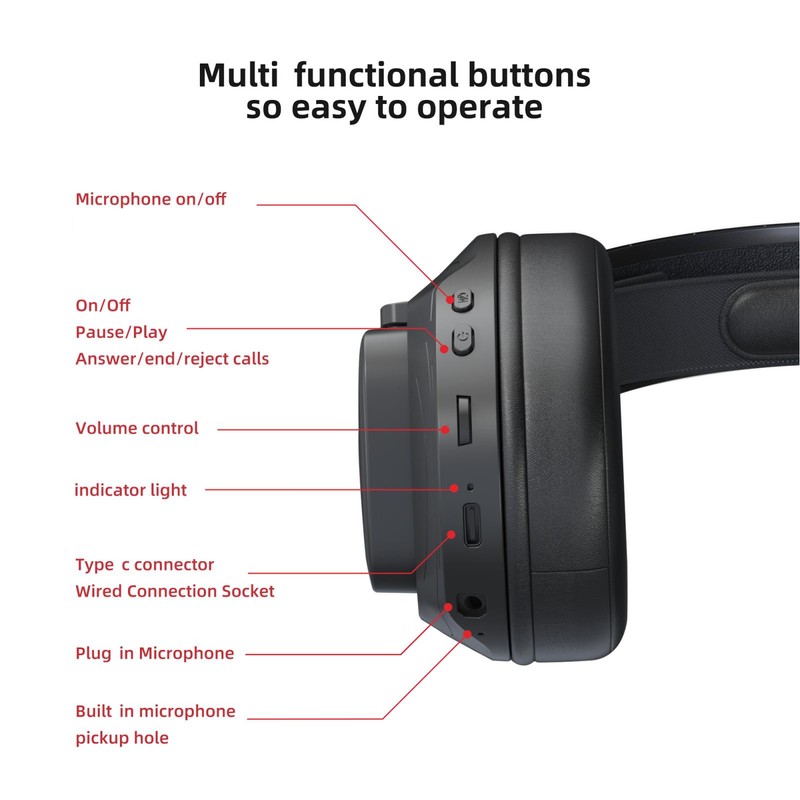 Wired Gaming Headset 2.4G Receiver Bluetooth 4 Modes Adjustable Headband
