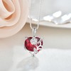 YL Heart Necklace 925 Sterling Silver Pink Butterfly Pendant Chain