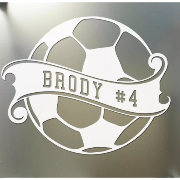 Soccer Ball Sticker Custom Name decal car window sticker pick