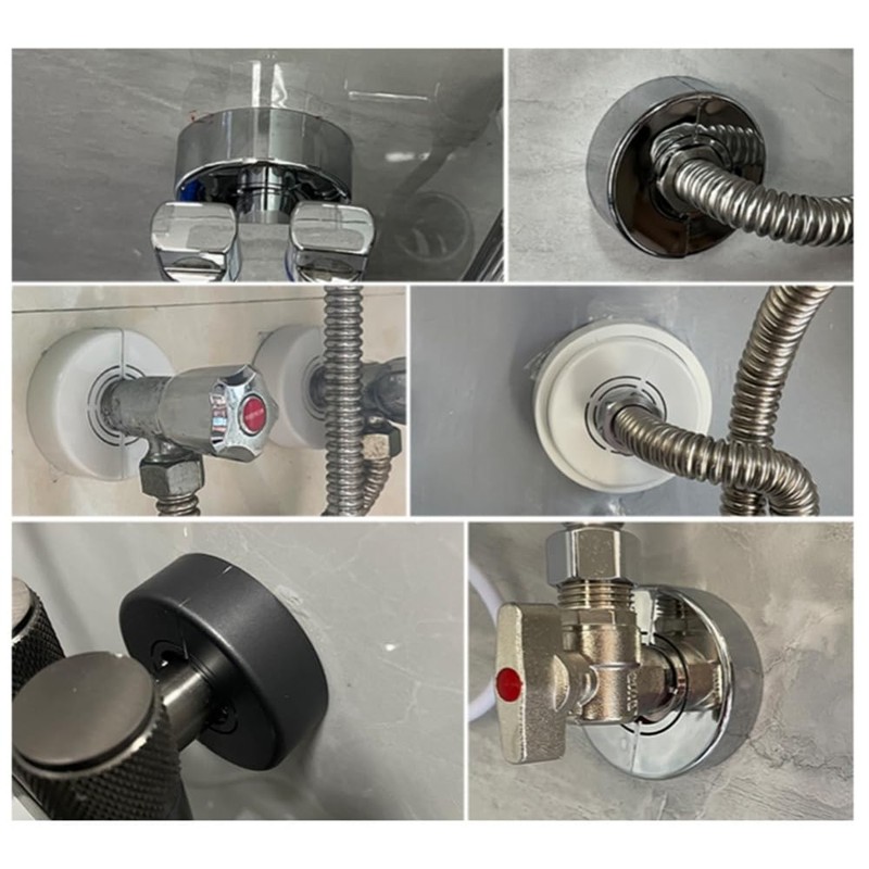cuttable Wall Split Flange, Split ABS Lightweight Escutcheon Cover Plate,Chrome,for