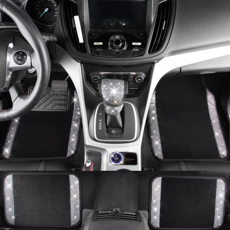 CAR PASS Rhinestone Bling Diamond Car Seat Covers Leather Shining
