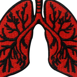 X-Ray Anatomical Lung Embroidered Applique Iron On Sew On Patch