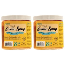 Jack Richeson - Jack’s Studio Soap, Non-Toxic, Low Odor Brush Cleaner 8 oz, 2- Pack