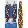 The Dreidel Company Handcrafted Havdalah Candle (Multi Color Red/White/Blue, 2-Pack)