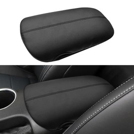 DEYTOP Center Console Cover for Mustang Accessories 2025 2015-2024 Armrest Cover for Mustang GT Accessories Anti-Scratch Leather Armrest Pad Protector (15-24 Black Stitches)