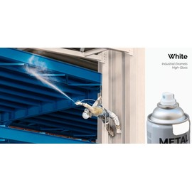 METAL-CLAD Paints For Industry Industrial Enamel, Aerosol Spray Paint - Steel Metal Iron Machinery - Case of 12 (Gloss White) 2-S-2606CS