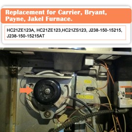 Hiorucet J238-150-15215 HC21ZE123A Inducer Motor Assembly for Jakel, Carrier, Payne, Bryant Furnace, HC21ZS123, HC21ZE123 Furnace Draft Inducer Blower Motor Kits for Jakel inc J238-150-15215AT.