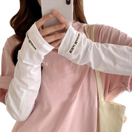 Lalapala Women's Arm Cover, UV Protection, Summer, Relaxed, Sunburn Protection, Cool, Cool Feel, Arm Cover, Long Sleeve, Sweat Absorbent, Quick Drying, Anti-Slip, Good Texture, Breathable,