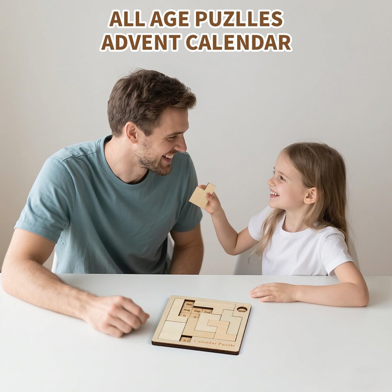 Daily Calendar Puzzle Wooden，Jigsaw Puzzle Board for Adults,Challenge 365+ for
