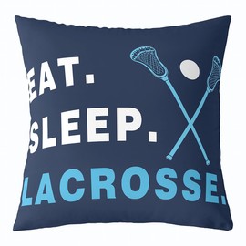 Feelyou Lacrosse Throw Pillow Cover 20"x20" Soft Balls Game Decorative Throw Pillowcase for Kids Teens Gaming Sports Pillow Case Cushion Cover Lacrosse Blue White Cushion Case
