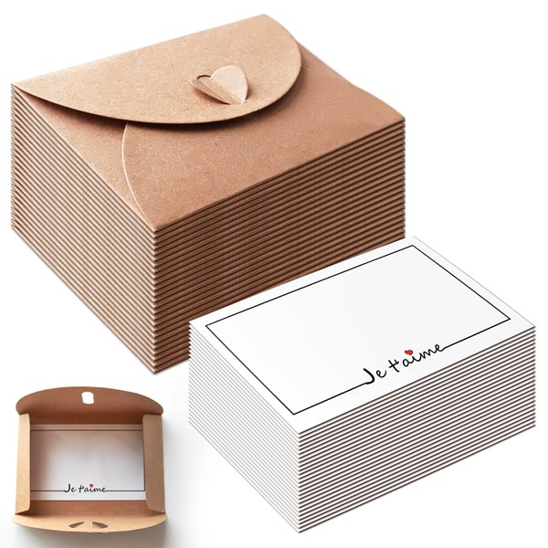 Pack of 25 Mini Kraft Envelopes with 25 Blank Cards,