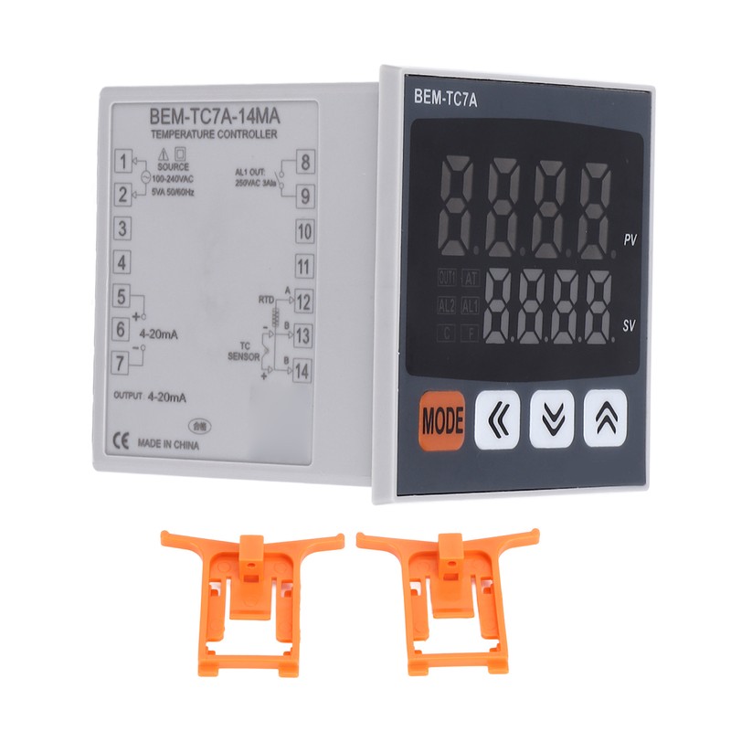 PID Temperature Controller 72x72mm Digital Display Intelligent Thermostat AC 100‑240V