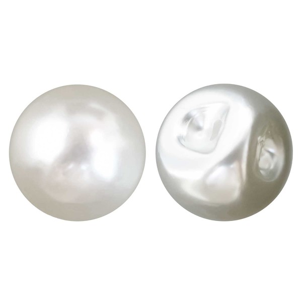 Pearl Buttons B-003 Pearl Buttons, White, Glossy, Circle, 20 Pieces,