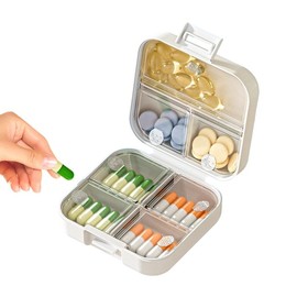 Travel Pill Medication Daily Organizer Small Container Box Holder Case 7 Compartment Supplement Holder for Purse