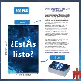 Noveread 200 Pcs Spanish Gospel Tract Card Plan of Salvation Cards Pocket Holy Prayer Postcards Christian Inspirational Bible Verses Bookmark for Christian Gifts Ministering Tool(Are You Ready)