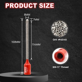 DT-DIATOOL Diamond Mortar Raking Bit - Tuck Pointing Bit with Carbide Tipped for Granite Marble Concrete Masonry Stone Removals Vacuum Brazed Bit 5/8-11 Thread(8 * 121mm)