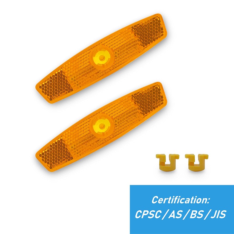 WELNENT Bicycle Wheel Reflectors JIS/BS/AS/CPSC 2pcs Warning MTB Road (White,