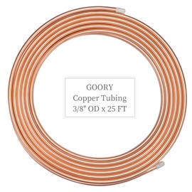 GOORY Copper Tubing 3/8" OD x 0.328" ID x 25 Ft - 99.9% C12200 Pure ACR Tube - ASTM B280 Refrigeration T2 Copper Tube Soft Coil - Round Seamless Tubing for Refrigerator HVAC System Industry DIY