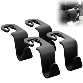 SodaRide SodaRide Car Seat Headrest Hook 4 Pack,Purse Holder Hook for Car Organizers and Storage,Car Organization Accessories For Women Road Trip Essentials,Long